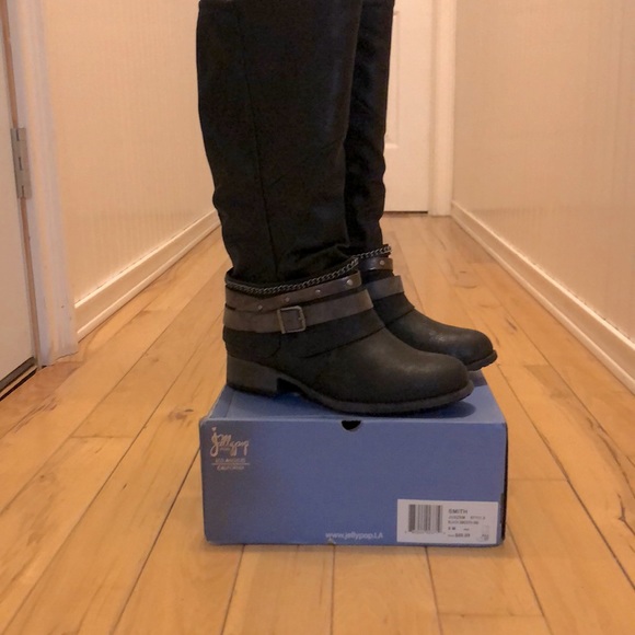 Jellypop black riding boots with ankle decorations - Picture 1 of 10
